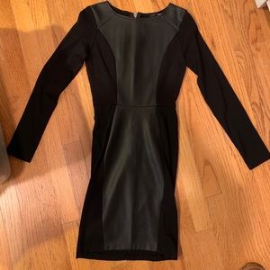 Black leather dress